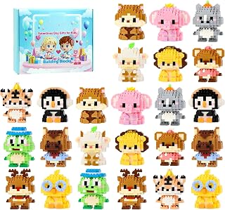 Mini Building Block Sets Animal 24 Pack，Easter Egg Fillers for Kids, Party Favors for Kids Building Set for Goodie Bag Fillers Classroom Prizes Ages 6+ (Animals)
