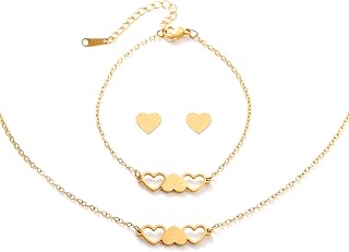 925 Silver Plated Heart Jewelry Set Elegant Heart Earrings Necklace Bracelet Set for Women Hypoallergenic Love Heart Jewelry